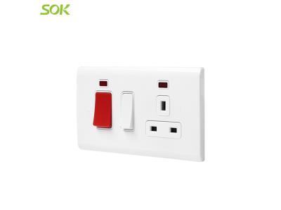 45A Cooker Unit Outlet with Neon C White