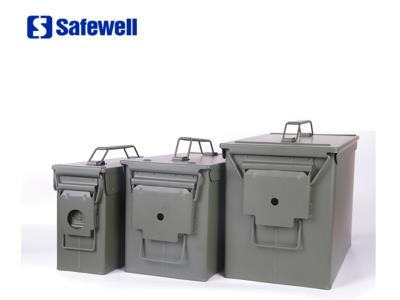 Safewell 30 Cal 4.5 L Metal Small Bullet Steel Ammo Tool Box Can For Gun Safe 