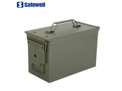 Safewell AMMO 50 Caliber 8.6 L Metal Iron Bullet Box Ammo Case 