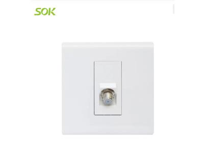 1 Gang TV Satellite Socket Outlet 45 degrees C White