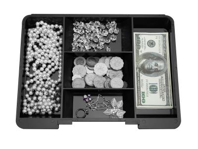 Safewell YFC-30 Portable Metal Money Cash Box With Money Tray