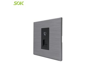 Stainless Steel TEL Socket Outlet 1 Gang