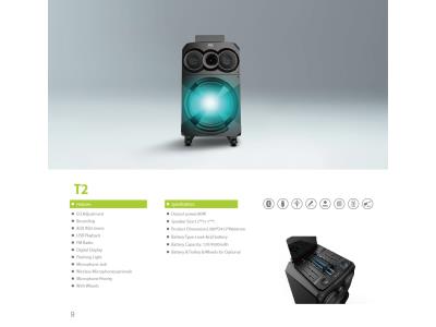 T2-Trolley Portable Outdoor Bluetooth Speakers