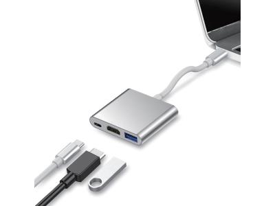 USB C Docking Station,Ultra Slim 3 in 1 Type-c Hub with PD,USB 3.0Port,4K to HDMI