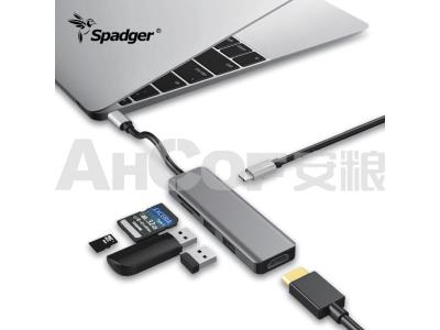 USB C Docking Station,6 in 1 Type-c Hub with PD,3 USB 3.0 Ports,SD/TF Card Readers