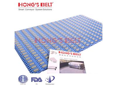 HONGSBELT HS-3800-3C Roller top modular plastic conveyor belt for sorting conveyors