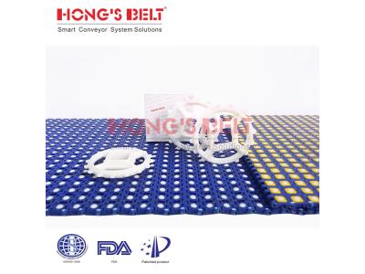 HONGSBELT HS-2800C Roller top modular plastic conveyor belt for light duty sorting