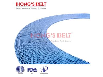 HONGSBELT HS-2400B  Radius Flush Grid modular plastic conveyor belt	for food processing