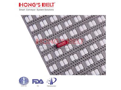 HONGSBELT HS-3900C-N Roller top modular plastic conveyor belt for tire sorting line