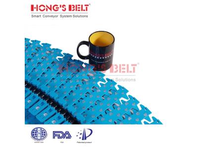 HONGSBELT HS-2200-B2-EL modular plastic conveyor belt for spiral conveyors