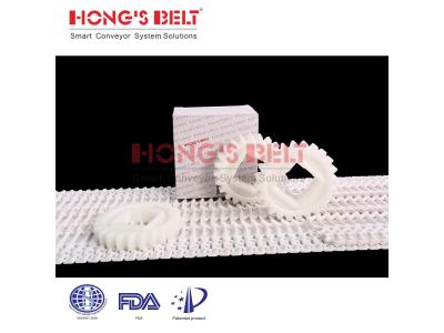 HONGSBELT HS-1500B-N Flush grid modular plastic conveyor belt for pizza making line