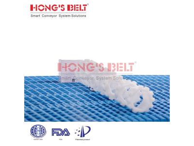 HONGSBELT HS-2000A plate top turning modular plastic conveyor belt with fixed inner radius