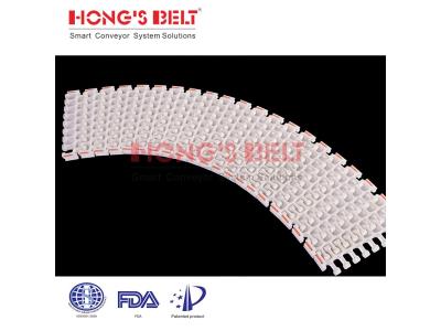 HONGSBELT HS-300B-EL Friction top modular plastic conveyor belt for inclined conveyor