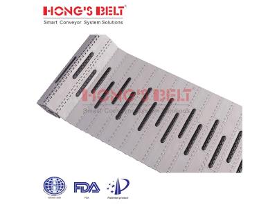 HONGSBELT HS-100A-HD-N-EL Rounded friction top modular plastic conveyor belt used in skati