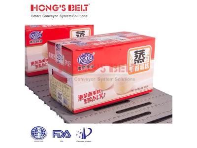 HONGSBELT HS-100A-HD-N-EL Rounded friction top modular plastic conveyor belt used in skati