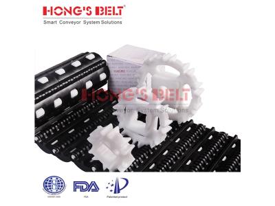 HONGSBELT HS-100A-HD-N-C Roller top modular plastic conveyor belt for warehousing