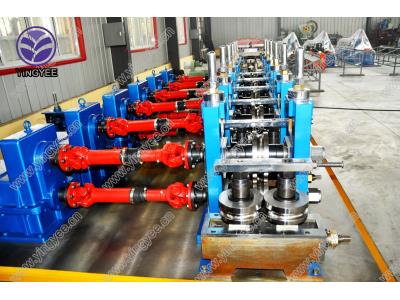 Tube mill production line with HF welding