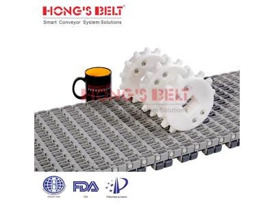 HONGSBELT HS-1700C  Roller topmodular plastic conveyor belt for tire industry