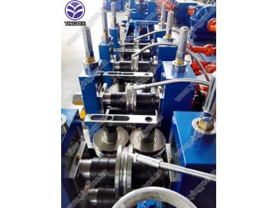 Tube mill production line with HF welding