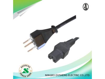 Switzerland 3 pin plug to IEC 60320 C15 power cord
