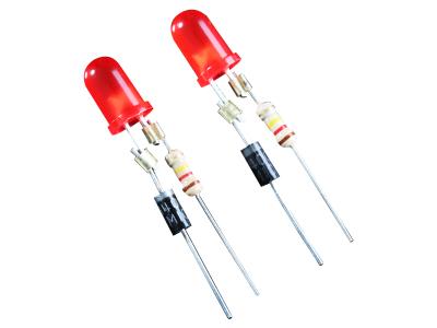LED lamp with resistor and diode