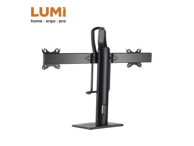DUAL SCREENS EASY-TO-ADJUST VERTICAL LIFT MONITOR STAND