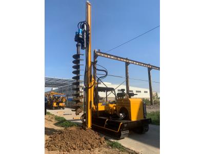 Highway Guardrail Solar Hydraulic Crawler Ground Screw Machine