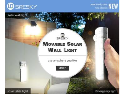 SRESKY new design 3 in 1 portable solar light,exterior wall light ,outdoor emergency lamp