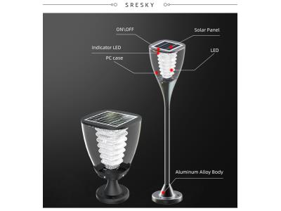 Esp Solar Powered Aluminum Led Outdoor Garden Pillar Light 