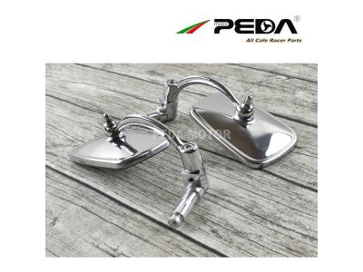PEDA 2018 Cafe racer parts vintage mirror Square stainless steel motorcycle vintage sidevi