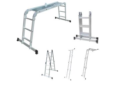  3.38m  TUV/GS  Multi-Purpose  4x3 Aluminium Folding  Ladder with Platform Scaffold Step