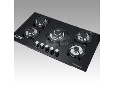 Newest Hot selling Tempered glass built in  gas stove gas hob 5 burner