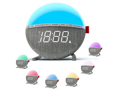8 nature sounds 7 colorful changing digital gift promotional table alarm clock