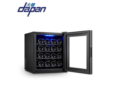 16 bottle thermoelectric glass door single zone wine cooler with led light