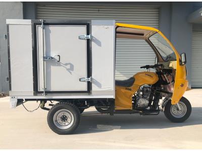 200CC Gasoline Cargo Tricycle with enclosed PU BOX for Fresh Keeping