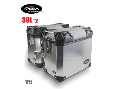 V5-4-2 Motorcycle Aluminum Box with LED Winker 39L Top Case Side Pannier Scooter Rear