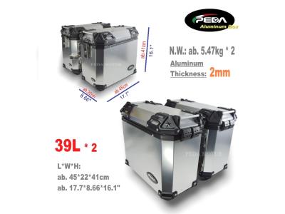 V5-4-2 Motorcycle Aluminum Box with LED Winker 39L Top Case Side Pannier Scooter Rear