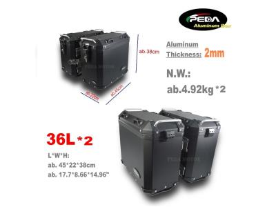 V3-3b Motorcycle Aluminum Box 36L Top Case Side Pannier Scooter Rear Trunk PEDA Motor