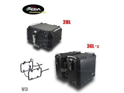 V3-4 Motorcycle Aluminum Box 28L 36L Top Case Side Pannier Scooter Rear Trunk PEDA Motor