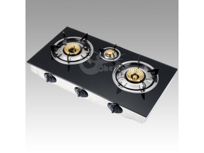 Home use High quality 3 burner tempered glass gas cooker stove