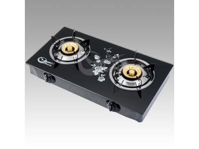 Household High quality double burner tempered glass gas cooker stove