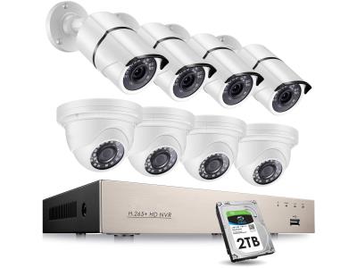 Ultra HD 5Mp 8 Channel POE IP Cameras NVR System CCTV IP Cameras kit
