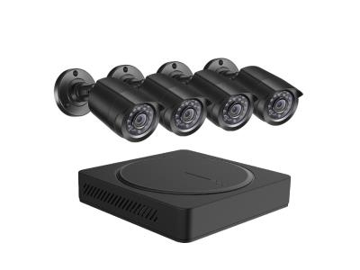 H.265 1080P wired camera system 4 channel 4 in 1 hybrid DVR with bullet IR cameras