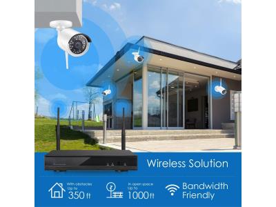 HD 1080P Wireless outdoor security camera system 8CH wifi NVR system 