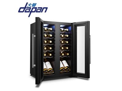 24 bottles two door dual zone side by side compressor wine cooler