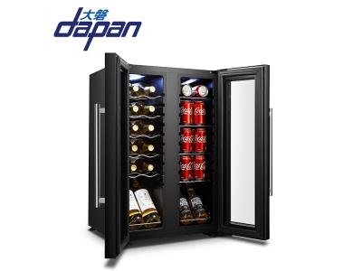 24 bottles two door dual zone side by side compressor wine cooler