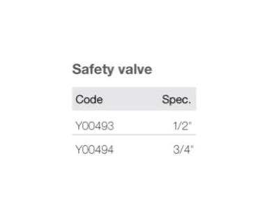 Safety Valve Y00493,Y00494