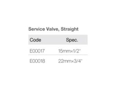 Service valve,straight E00017,E00018