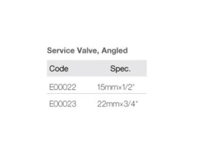 Service valve,angled E00022,E00023