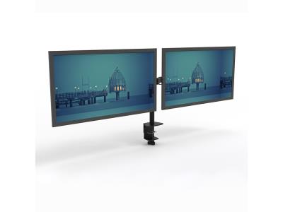 Twin Flat ScreenComputer Monitor Desk Mount Stand   for 12''-24'' Two LCD Flat Screen Moni